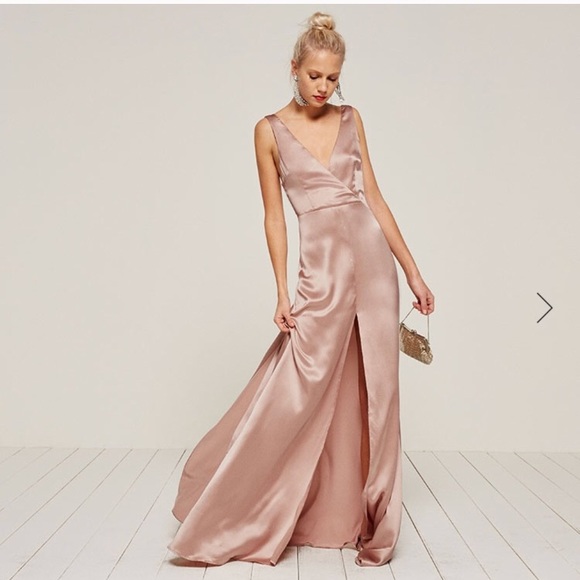 satin blush gown
